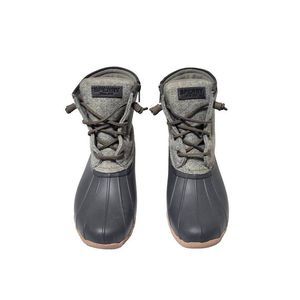 Sperry Syren Gulf Wool Quilt Duck Boot in Grey Womens 8.5M